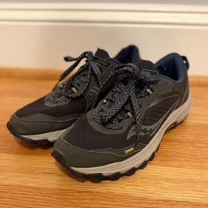 Women’s Saucony Trail Dark Blue/Gray and Yellow Sneakers